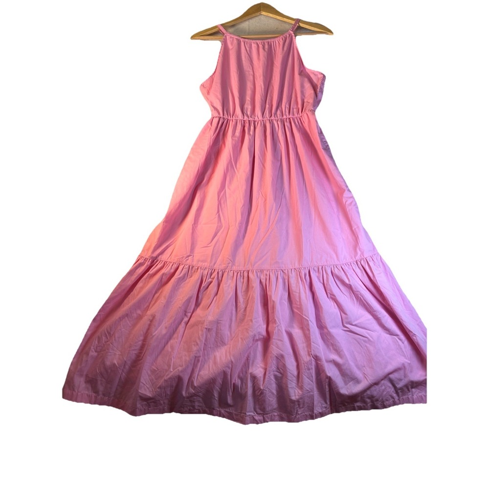 Abercrombie‎ & Fitch Poplin Tiered Maxi Dress Pink 17/18 Sundress Preppy Barbie